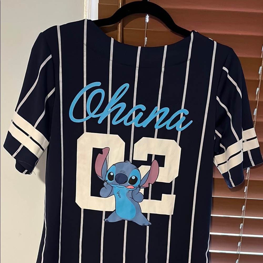 ❌SOLD❌ Disney Stitch Navy and White Striped Jersey